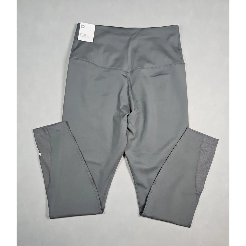 Nike One Womens Gray High Rise 7/8 Dri-FIT Leggings Size Medium NWT